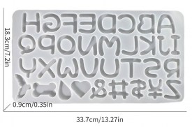 Molde silicona letras redondeadas con figuras